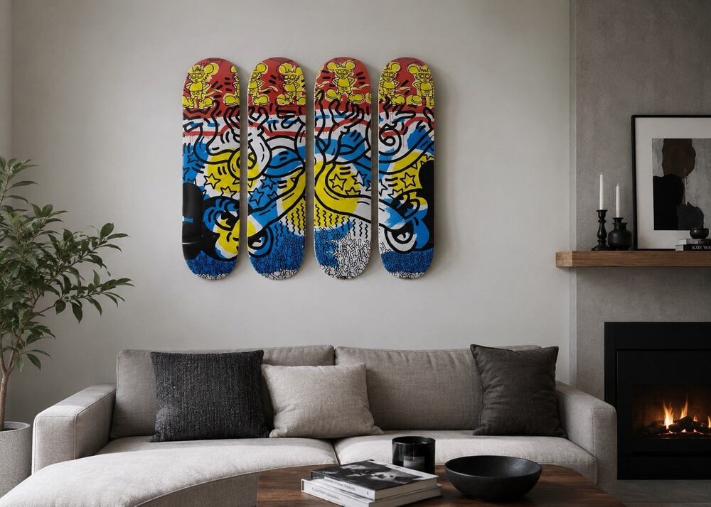 Diamond supply Disney Mickey Mouse x Keith Haring collaboration wall display art